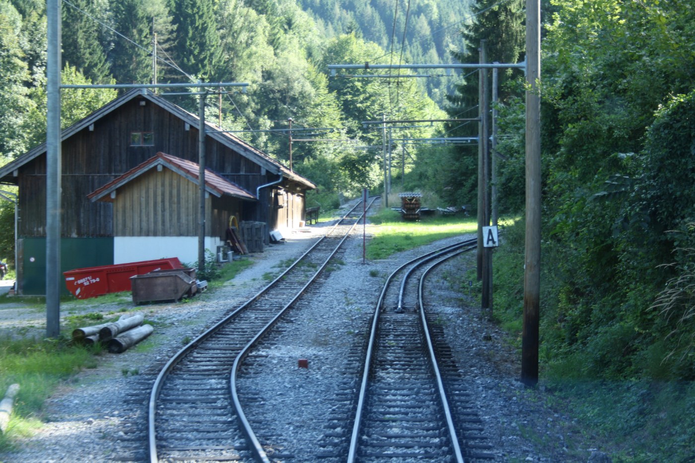 Beginn der Zahnstange an der Wendelsteinbahn