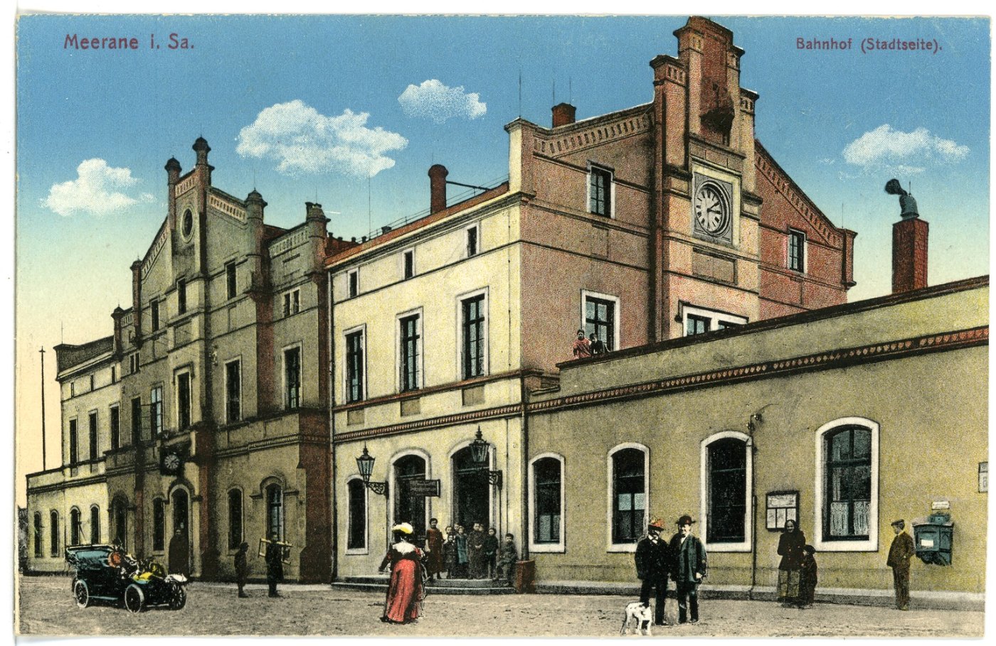 15518 Meerane 1913 Bahnhof Brück & Sohn Kunstverlag