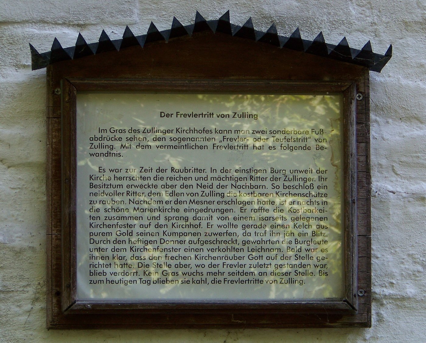 Landau Isar Zulling Frevlertritt Tafel