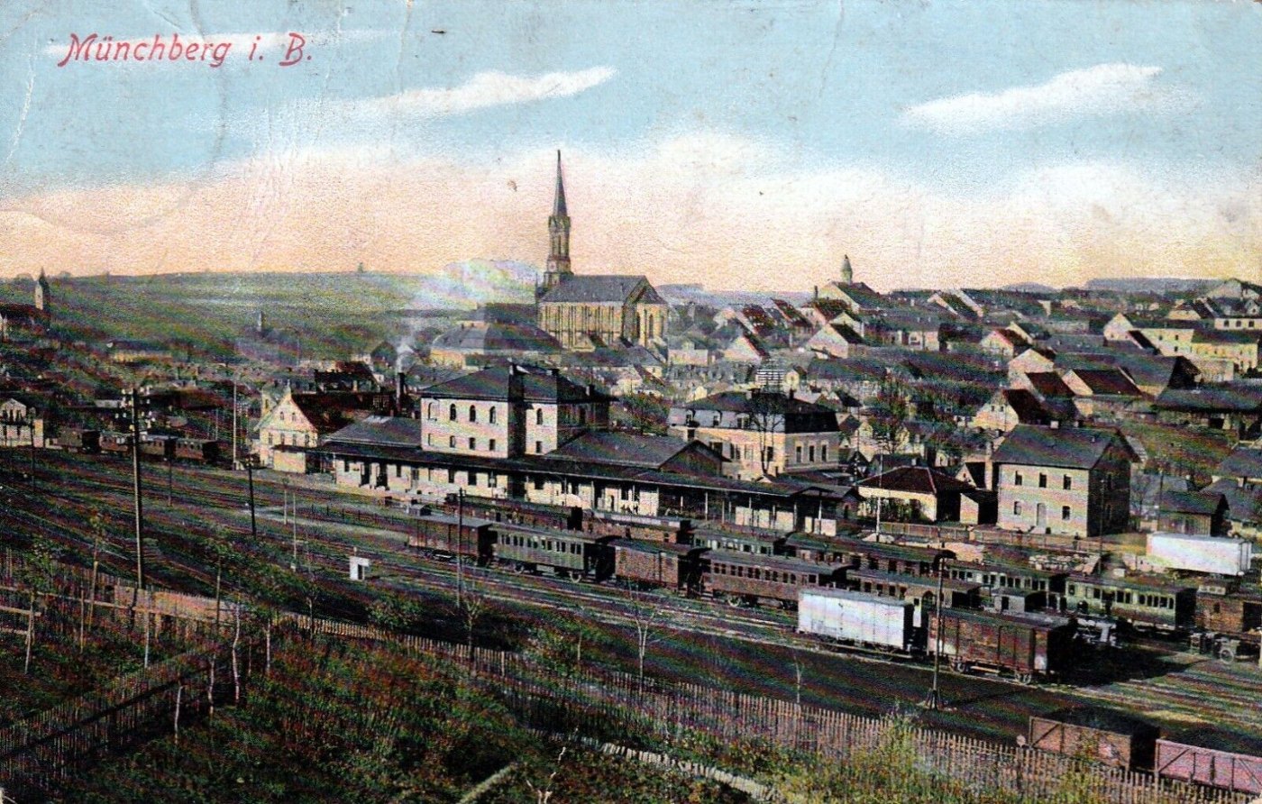 AK Münchberg Bahnhof 1903