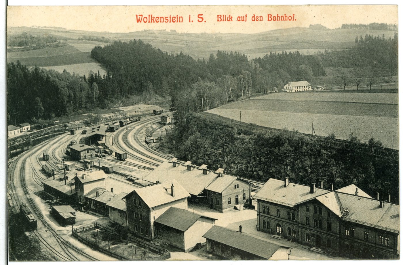 10910 Wolkenstein 1909 Blick auf den Bahnhof Brück & Sohn Kunstverlag