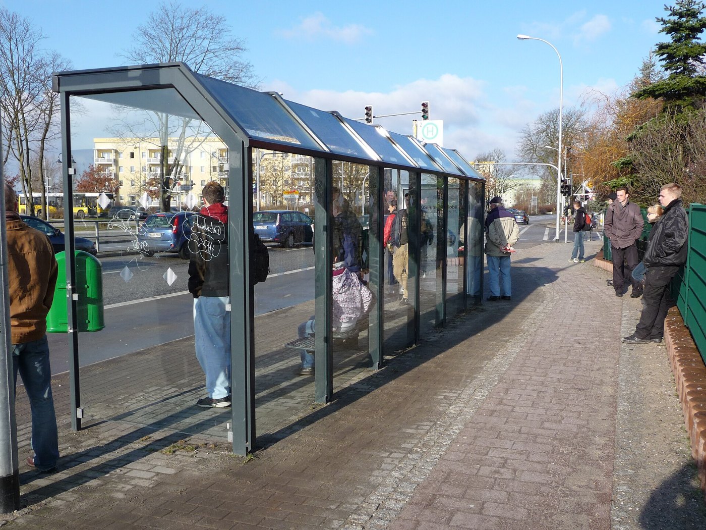 S Bahnhof Teltow, Bushaltestelle Nordseite Mahlower Straße kurz vor Abzw