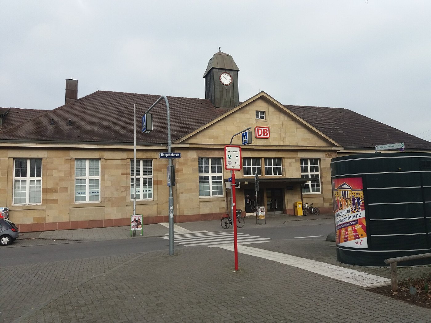 Karlsruhe Durlach station, Bahnhof Karlsruhe Durlach (Feb 2018)