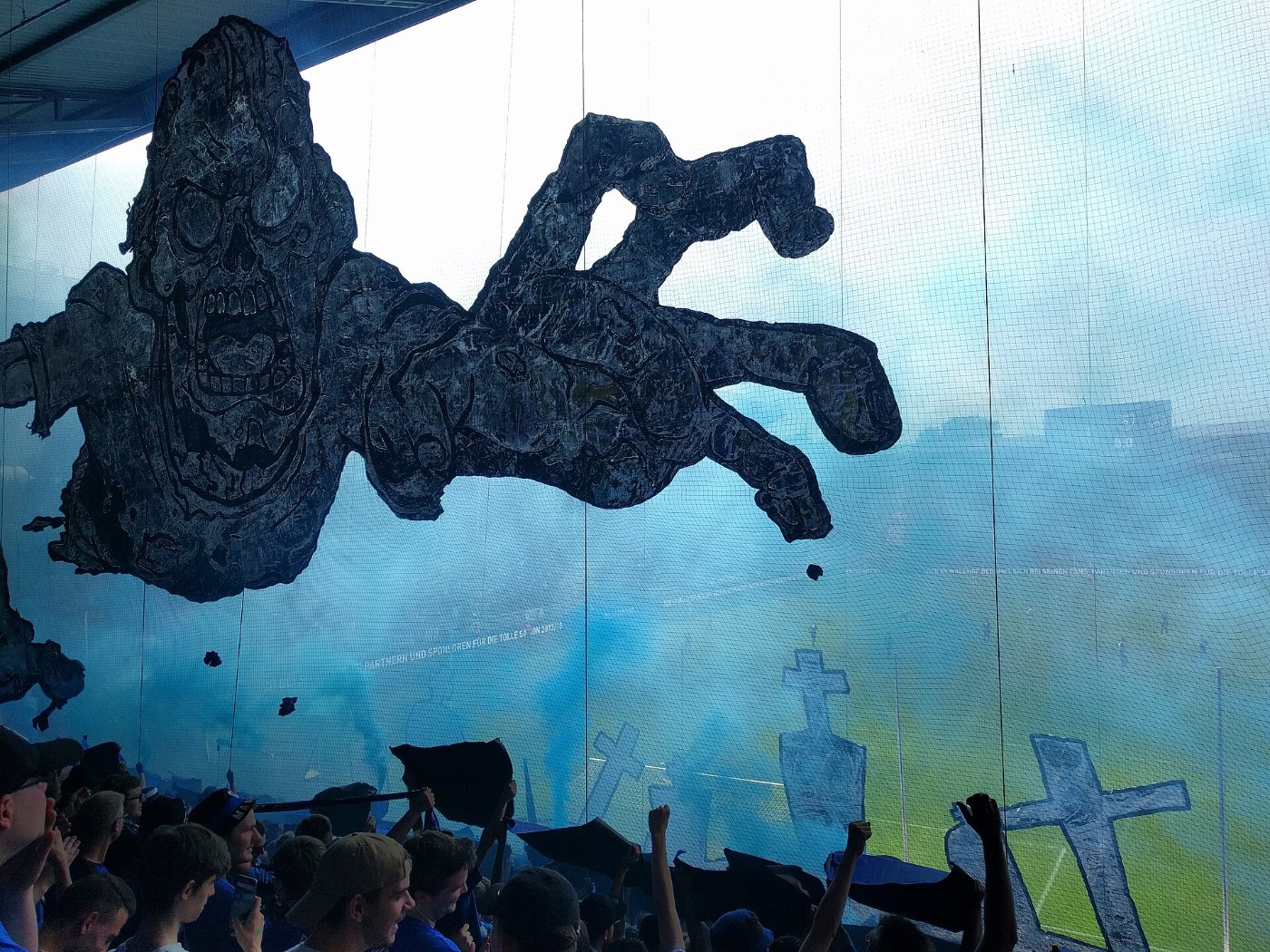 Choreographie SV Waldhof Mannheim 07 vor dem Aufstiegsspiel in die 3. Fu