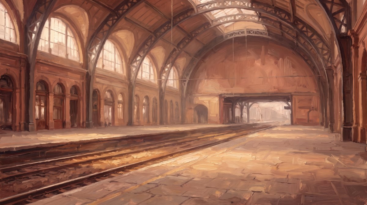 Poetry Slam über den Tod: eine große alte Bahnhofshalle, leer und still, warmes Licht durch hohe Fenster