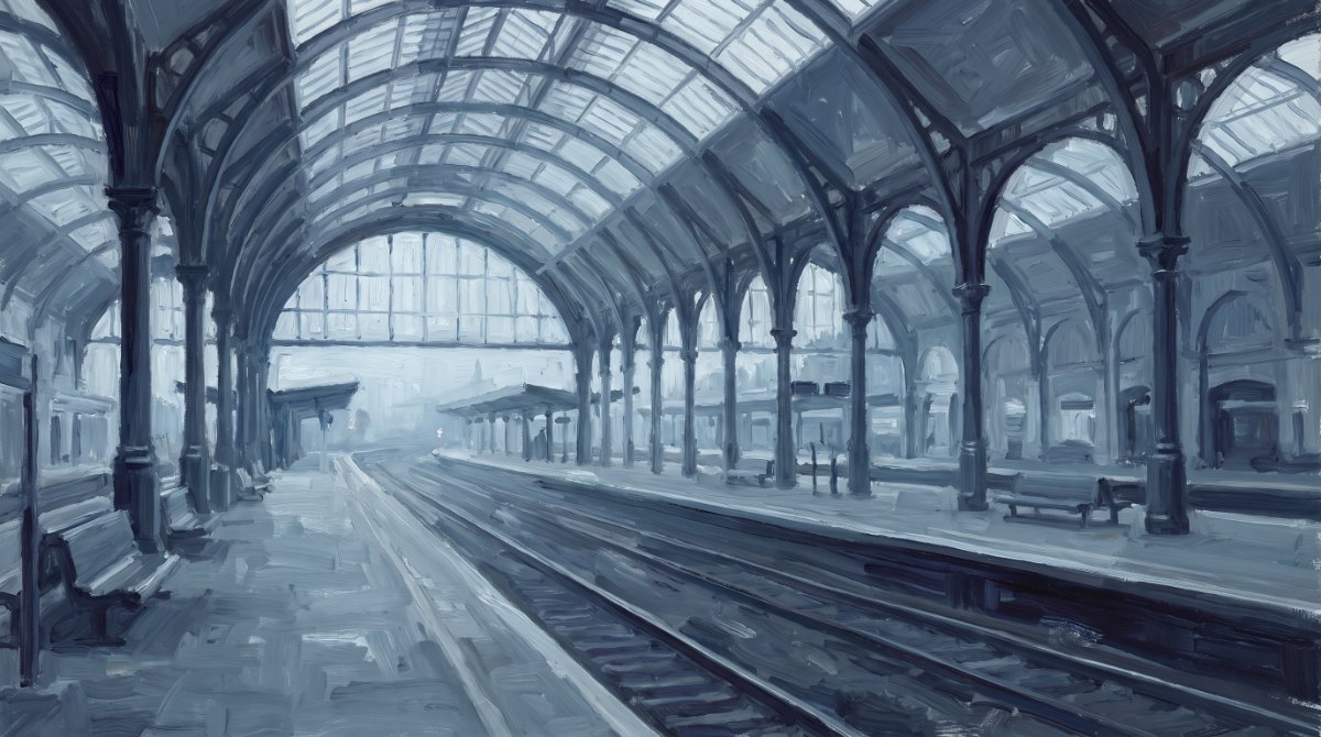 Poetry Slam über die Pandemie: ein menschenleerer Bahnhof, stillstehende Züge, eine ungewohnte Leere unter den großen Hallen