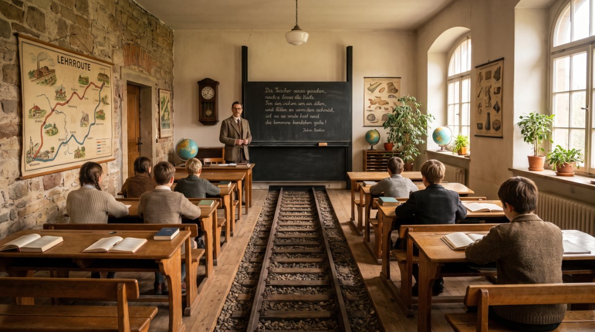 Poetry Slam im Deutschunterricht: eine Schülerin liest konzentriert ihren Slam-Text, während die Klasse gespannt zuhört