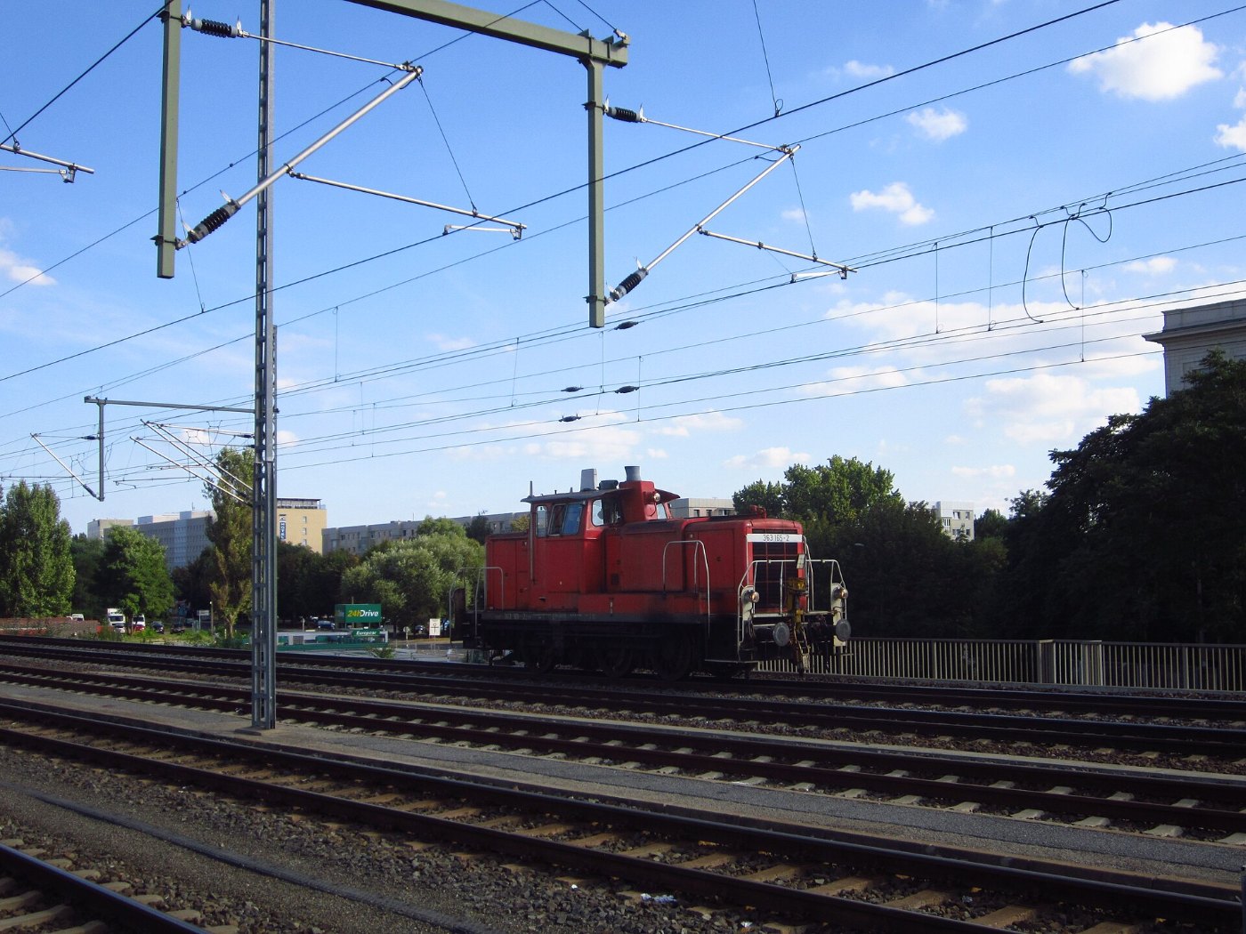 Rangierlok der Baureihe 363 im Dresdner Hauptbahnhof