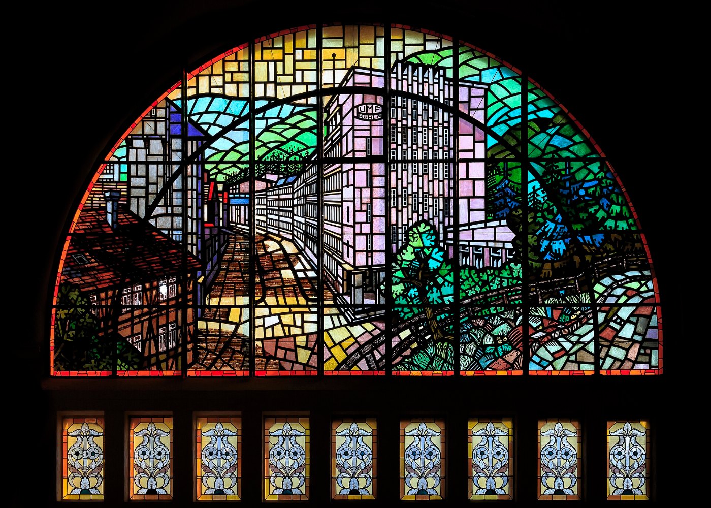 Buntglasfenster im Bahnhof Eisenach