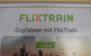 Flixtrain am Bahnsteig