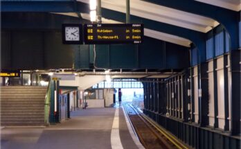Bahnsteig am Gleisdreieck