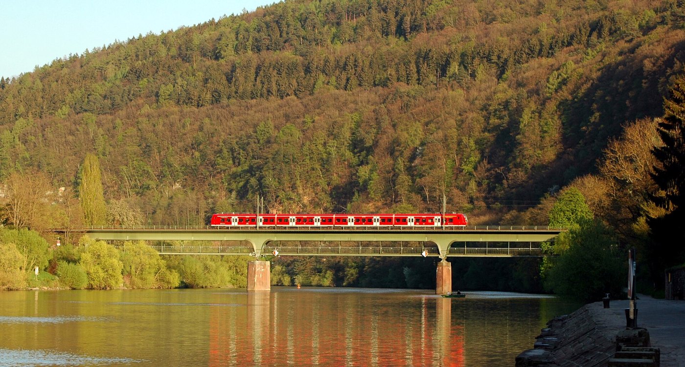 Baureihe 425 auf der Eisenbahnbrücke Neckargemünd