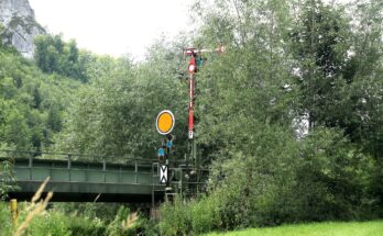 Signale an einer deutschen Bahnstrecke