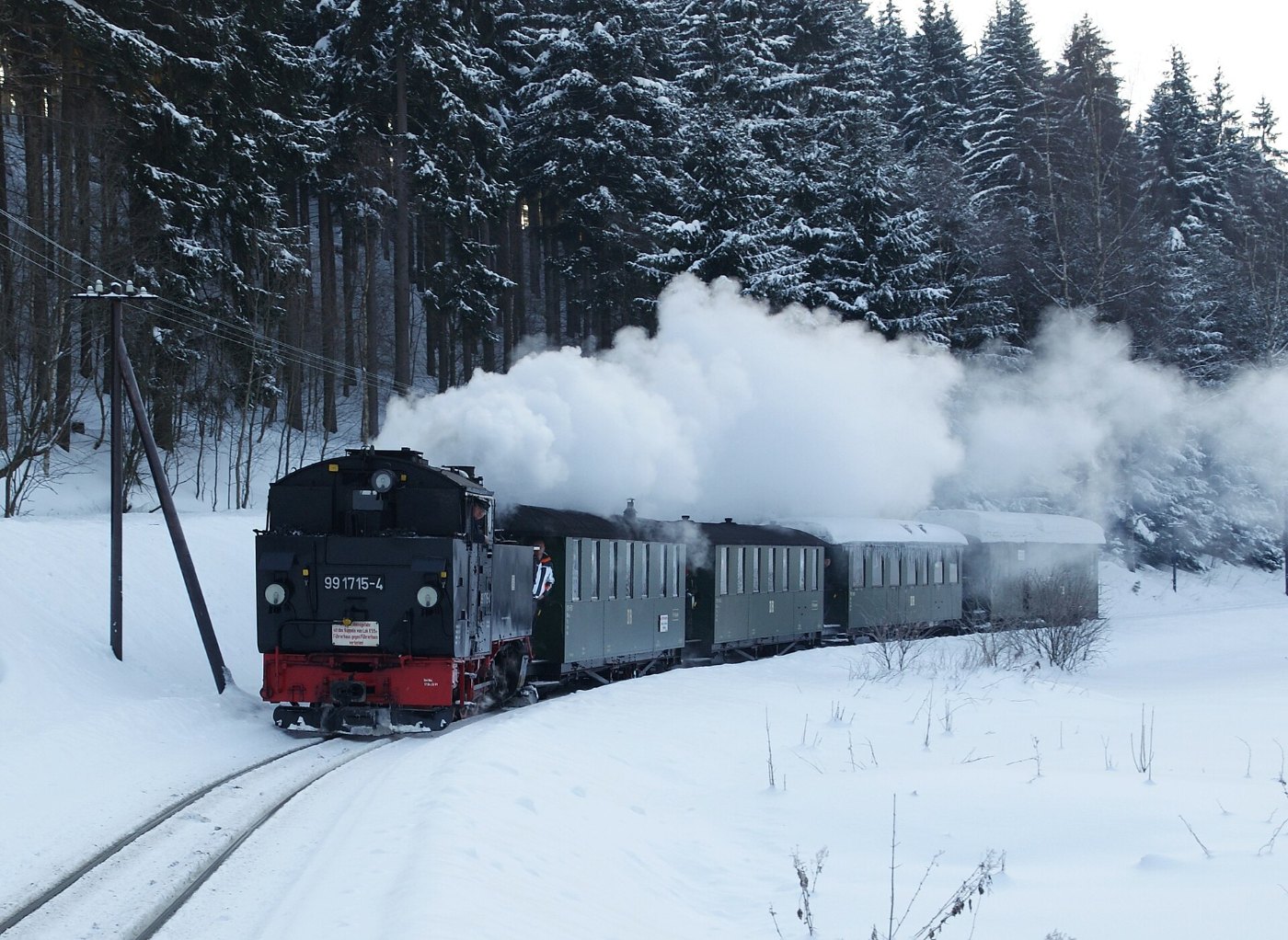 Liesel 29 12 2010 Pressnitztalbahn am Abzweig Grumbach