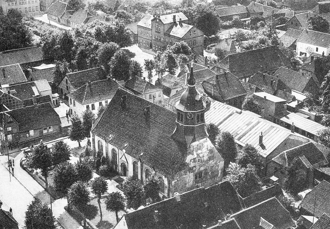 St. Liborius Kirche Bremervörde 1950 Luftaufnahme