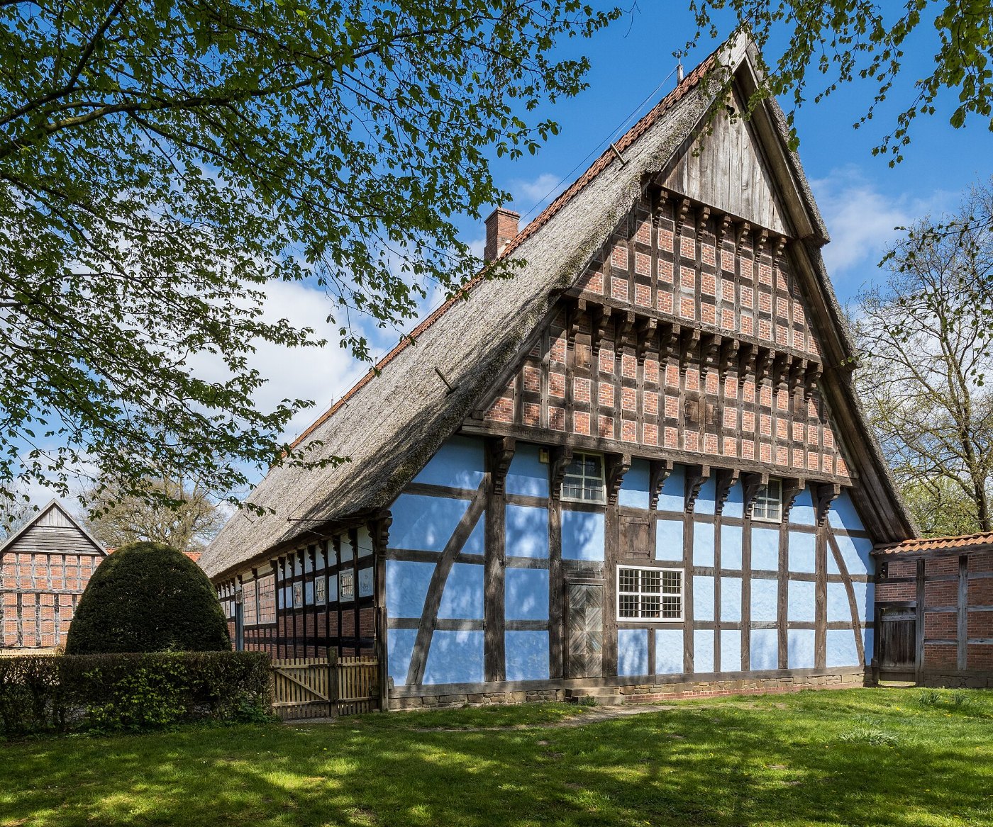 Rückwärtige Giebelseite der Wehlburg im Museumsdorf Cloppenburg