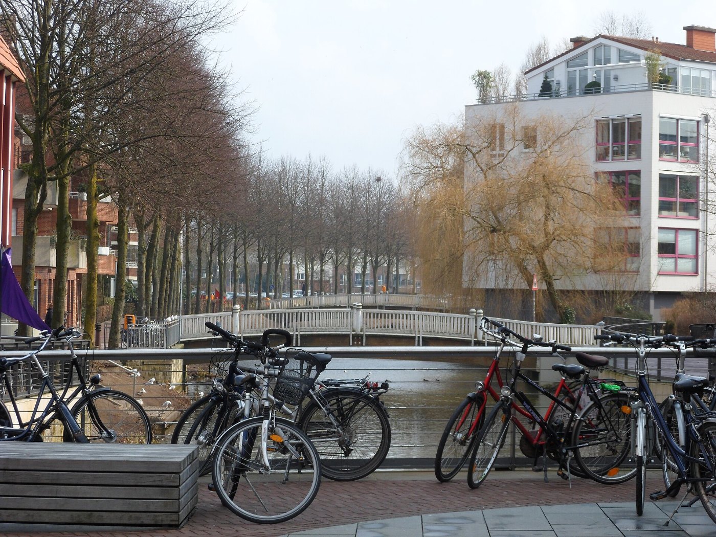 Nordhorn Brücke Hauptstr Blick auf Vechte Kornmühlenarm