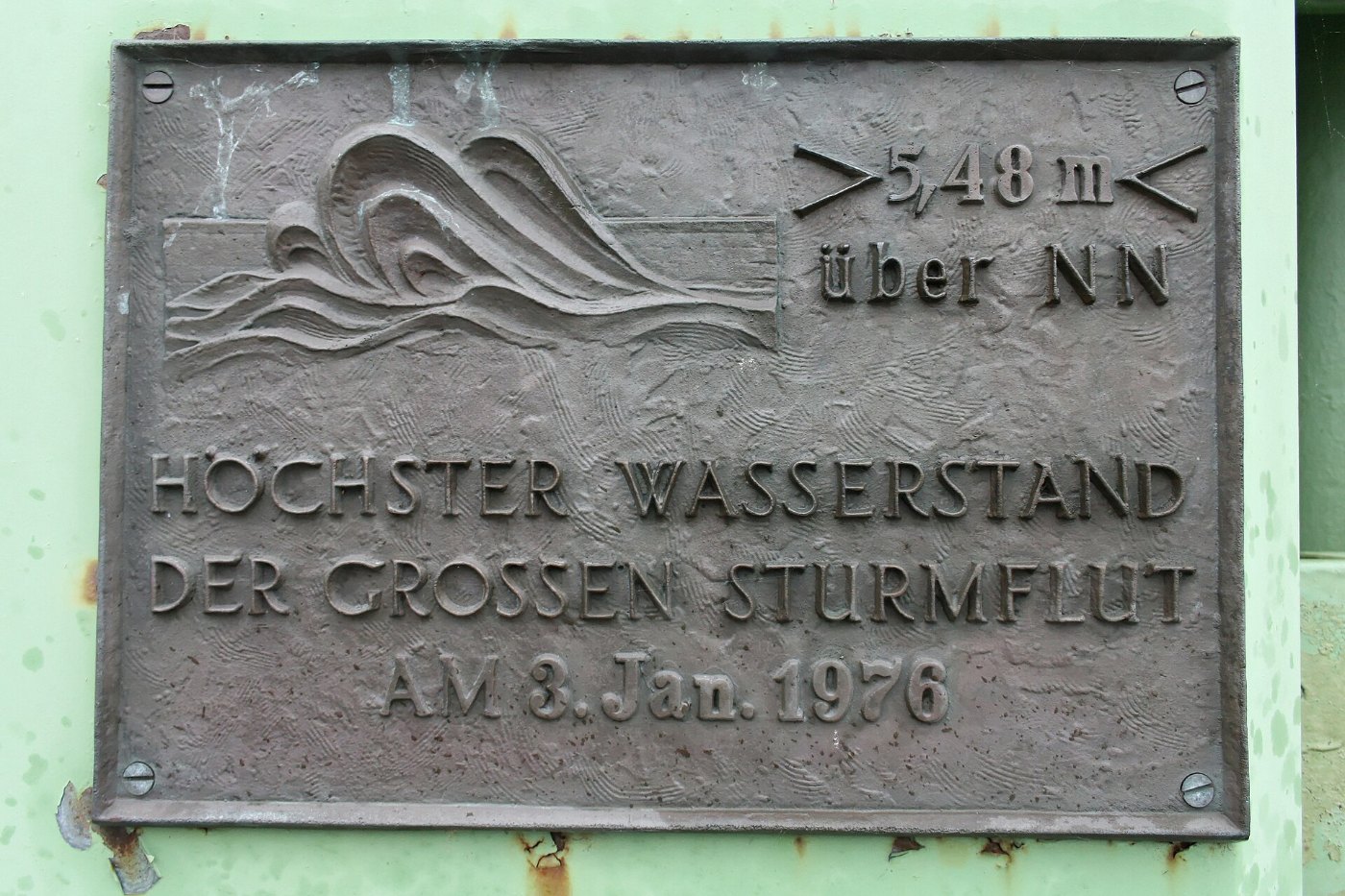 Flutmarke Medemschleuse Otterndorf 1976 IMG 8152 DxO