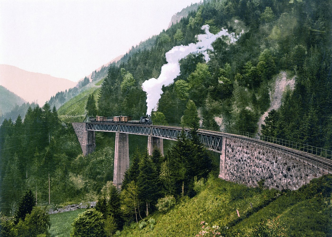 Hoellentalbahn ravennaschlucht um 1900
