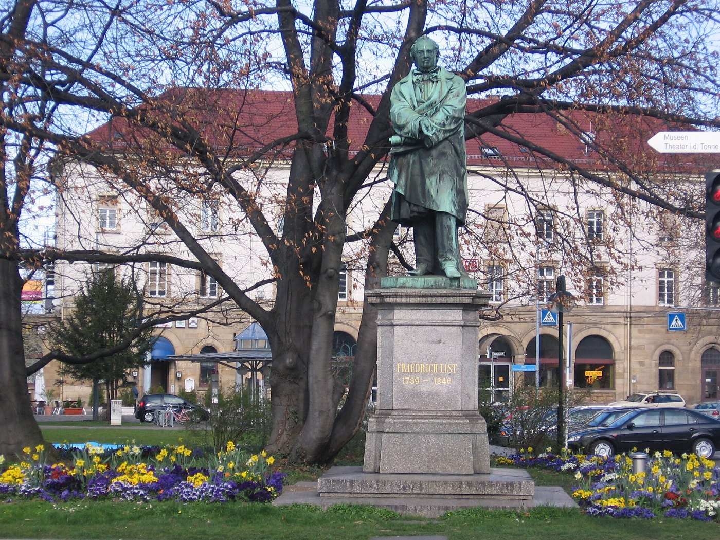 Friedrich List Statue in front of Reutlingen Main Train Station
