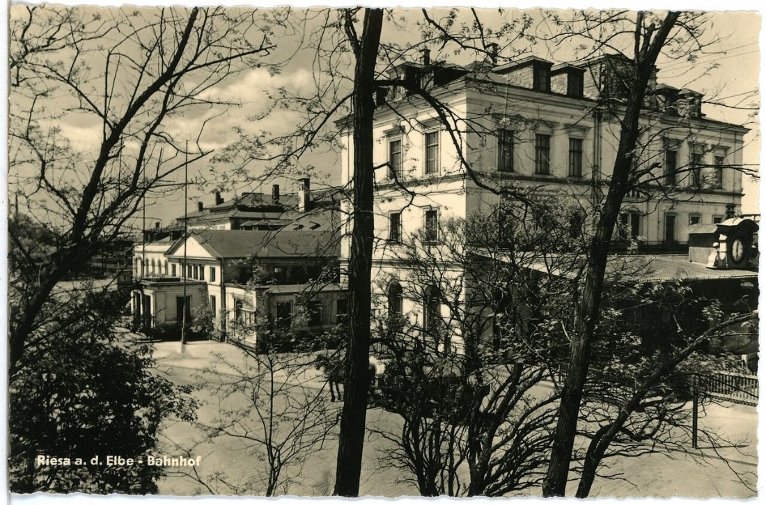 29400 Riesa 1957 Bahnhof Brück & Sohn Kunstverlag