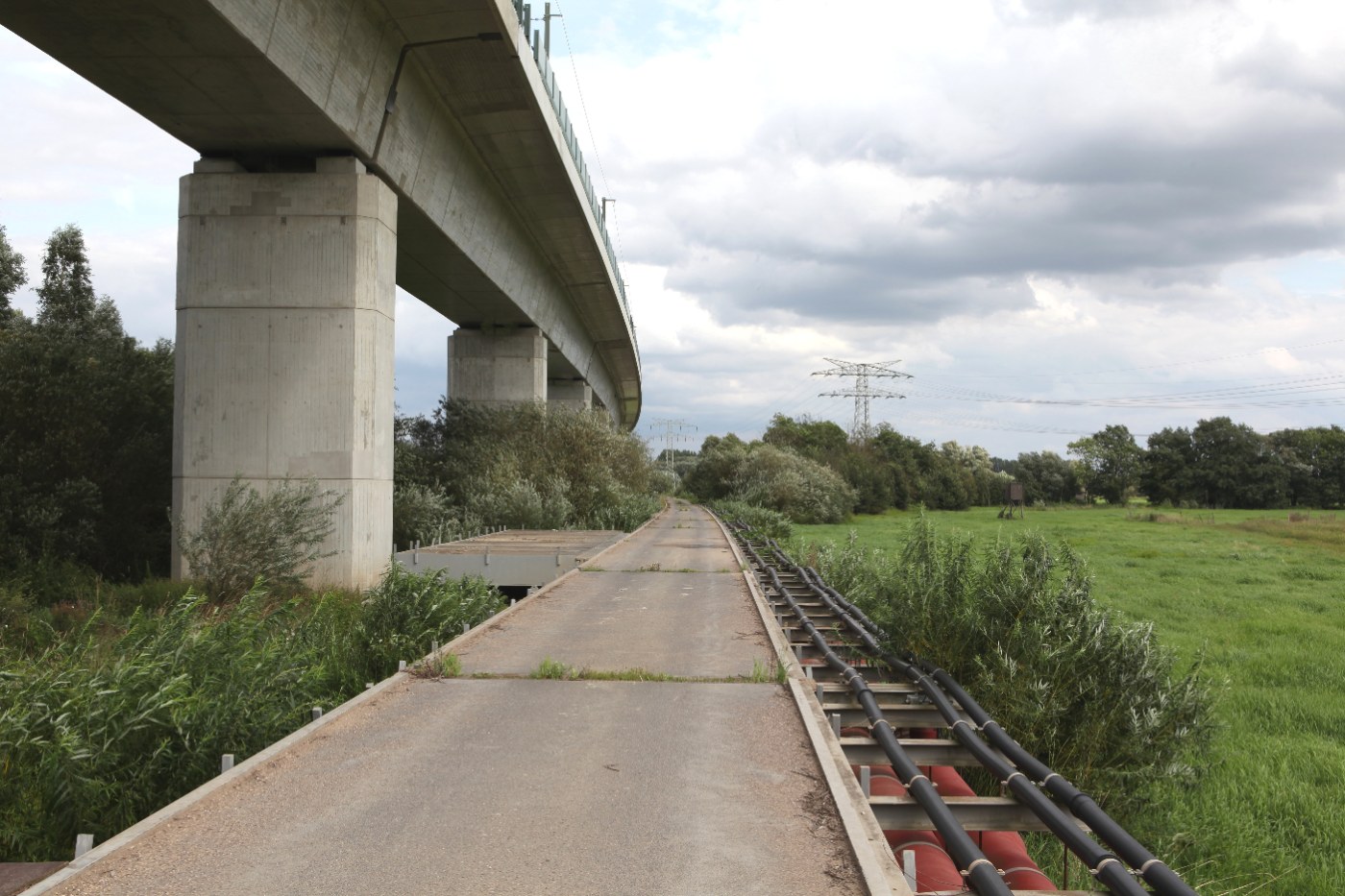 Saale-Elster-Talbrücke in der Landschaft