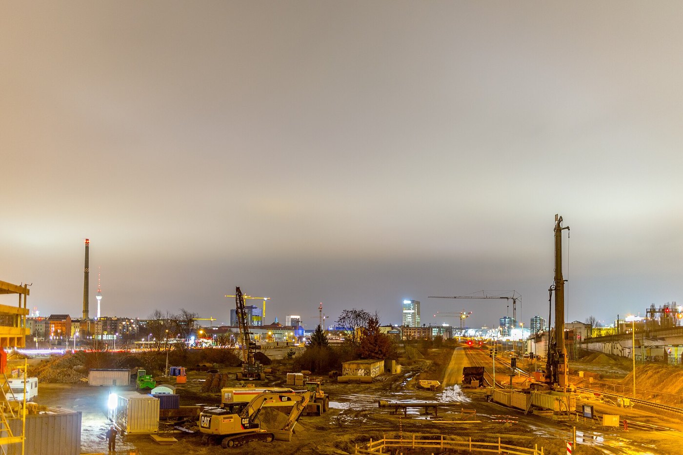 S21 (Berlin) Baustelle bei Nacht an der Perleberger Bruecke by sebaso