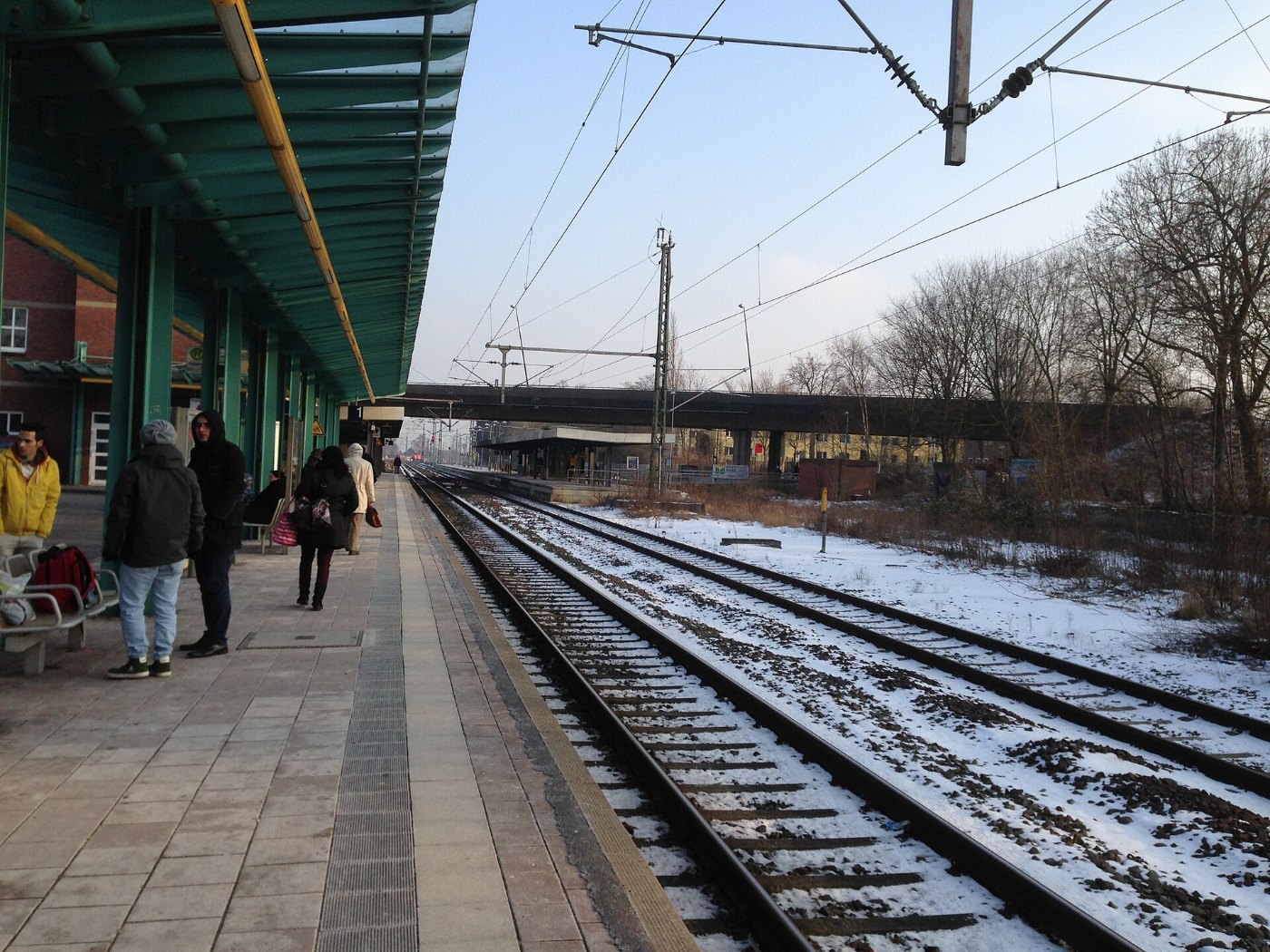 Bahnhof Stade Gleis 1 Winter