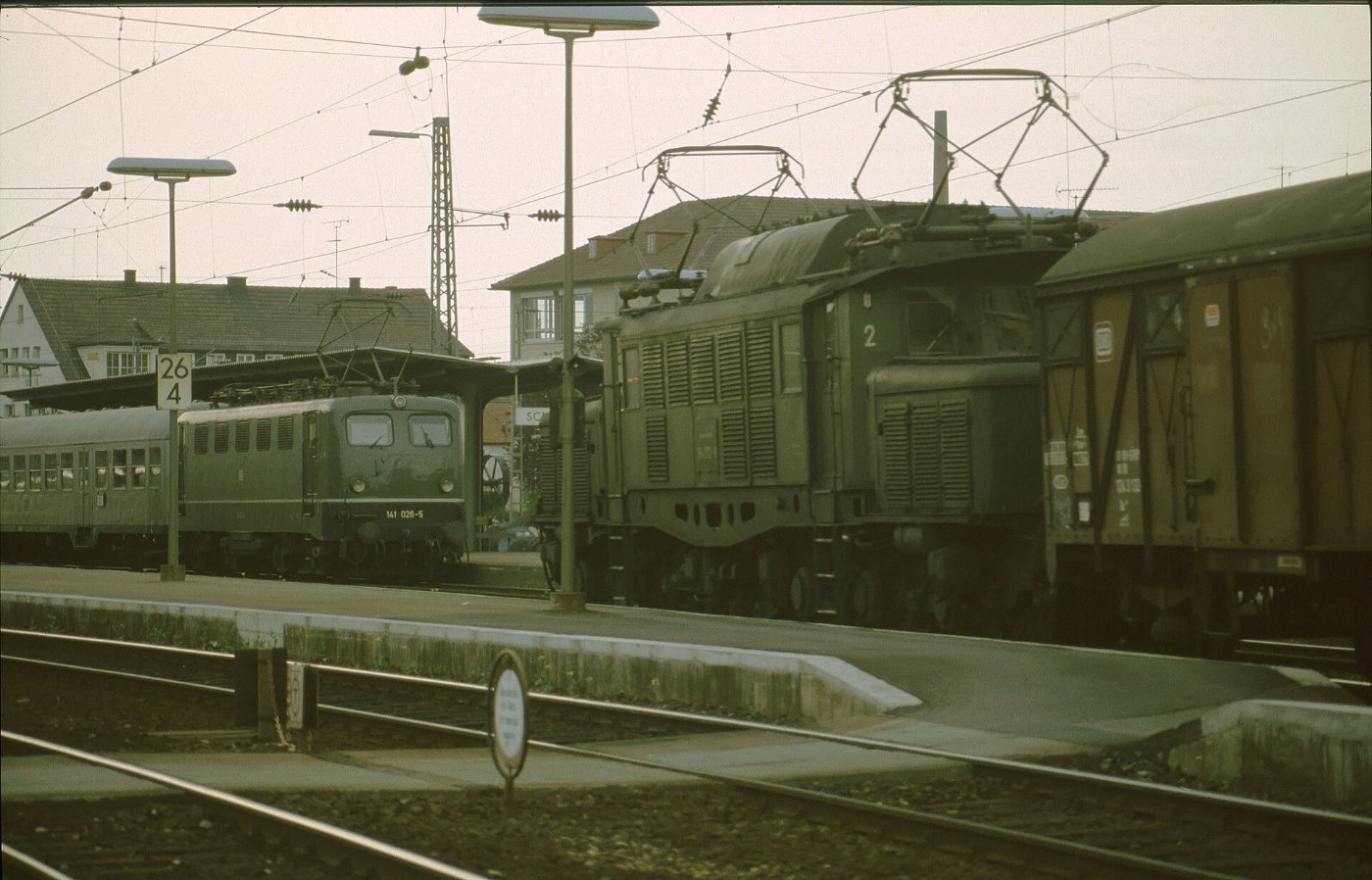 Schorndorf Lok 141 026 N Schorndorf AA Bnb Wagen Lok 194 070 Güterzug Ba