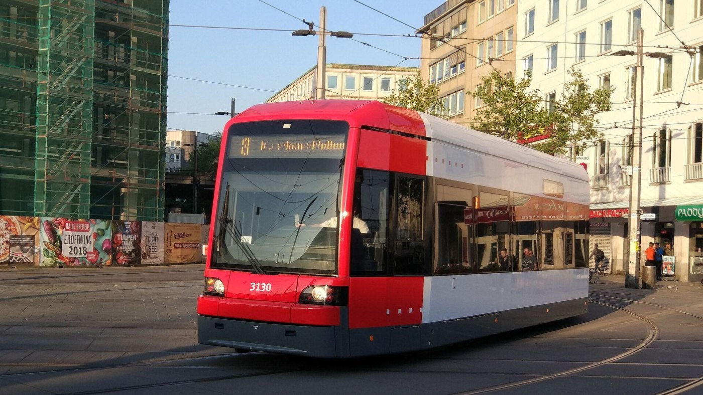 Straßenbahn Bremen 8 3130 Hauptbahnhof