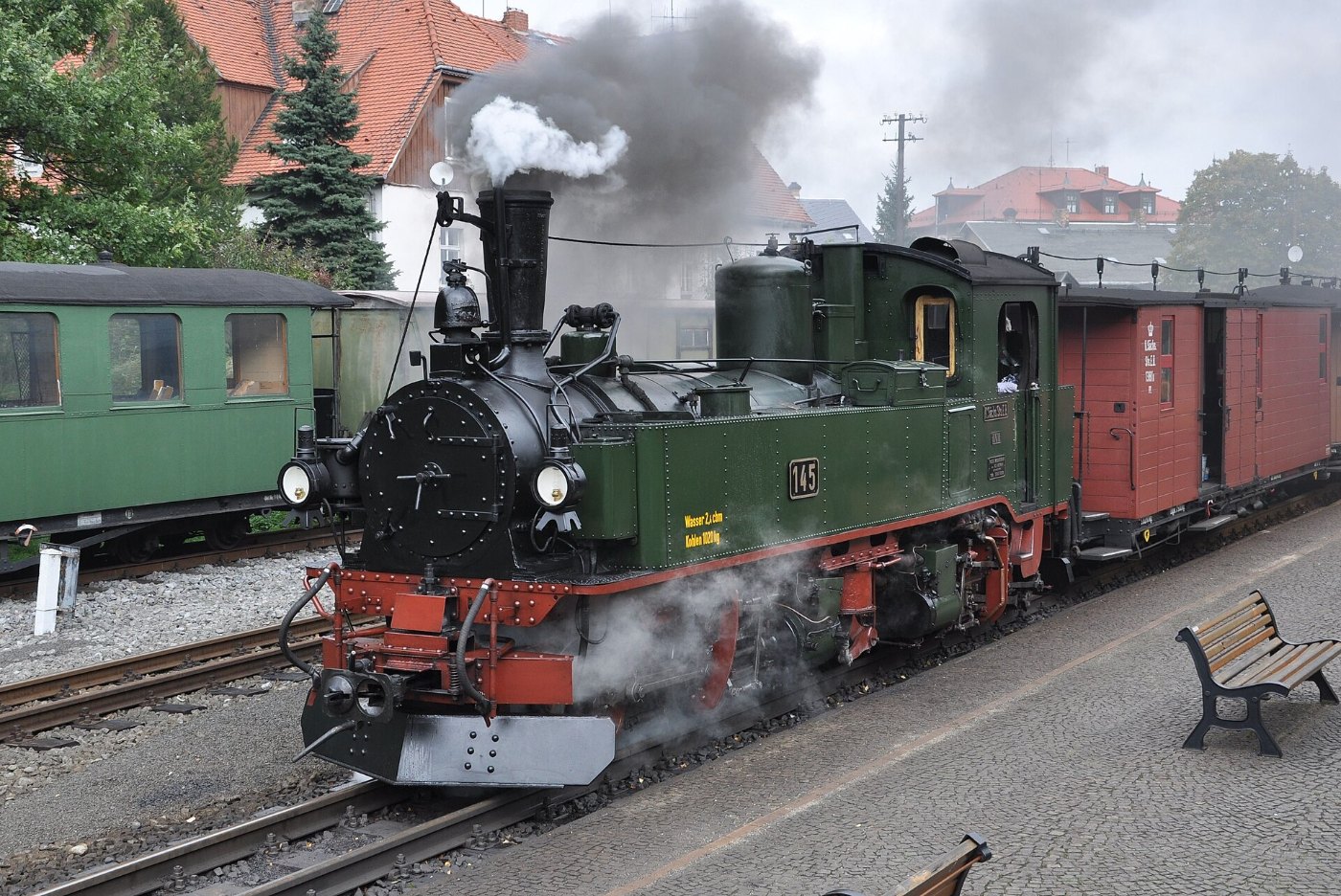 Lokomotive 99 555, Bahnhof Bertsdorf