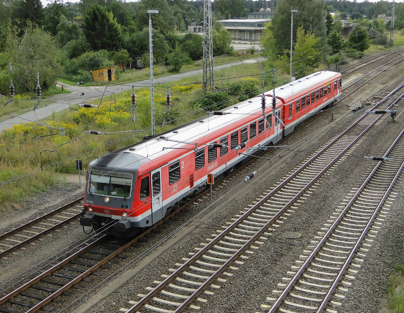 Bützow Bahnhofseinfahrt RE6 Ueckermünde BR 628 2014 08 21 34 2