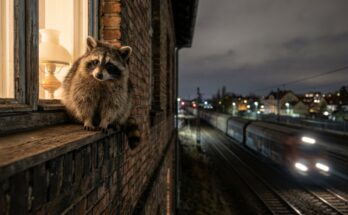 Poetry Slam Fragen: Ein Waschbär sitzt nachts wach auf dem Fensterbrett neben einer Güterstrecke
