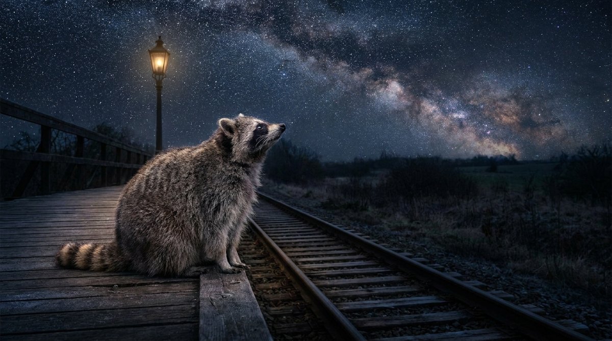 Poetry Slam Texte Beispiele: Waschbär am nächtlichen Bahnsteig unter der Milchstraße