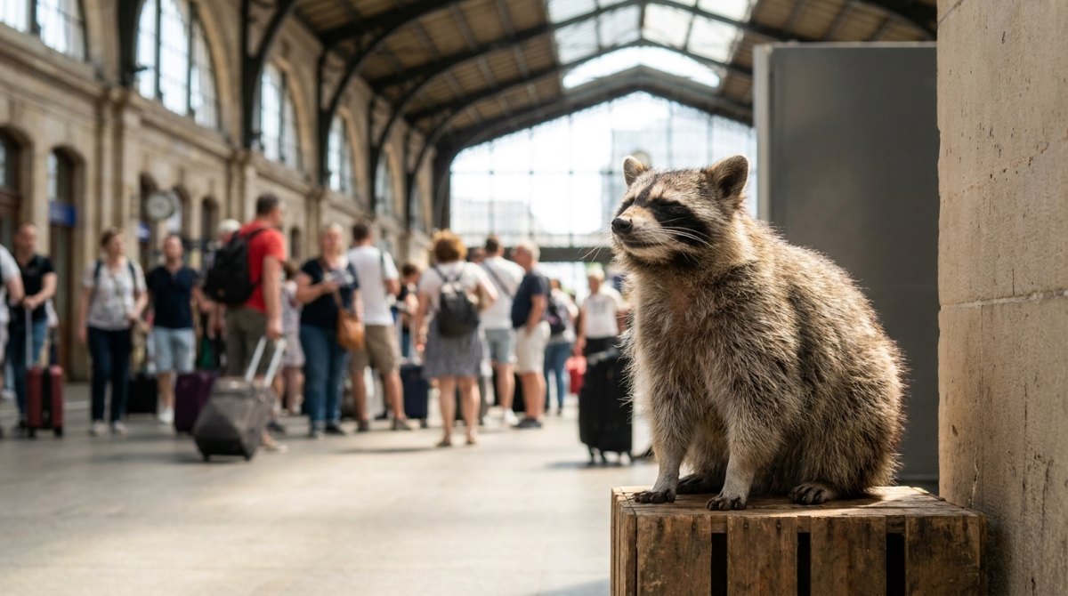 Waschb&auml;r atmet auf, der Zug f&auml;hrt mit weniger Waggons wieder leicht