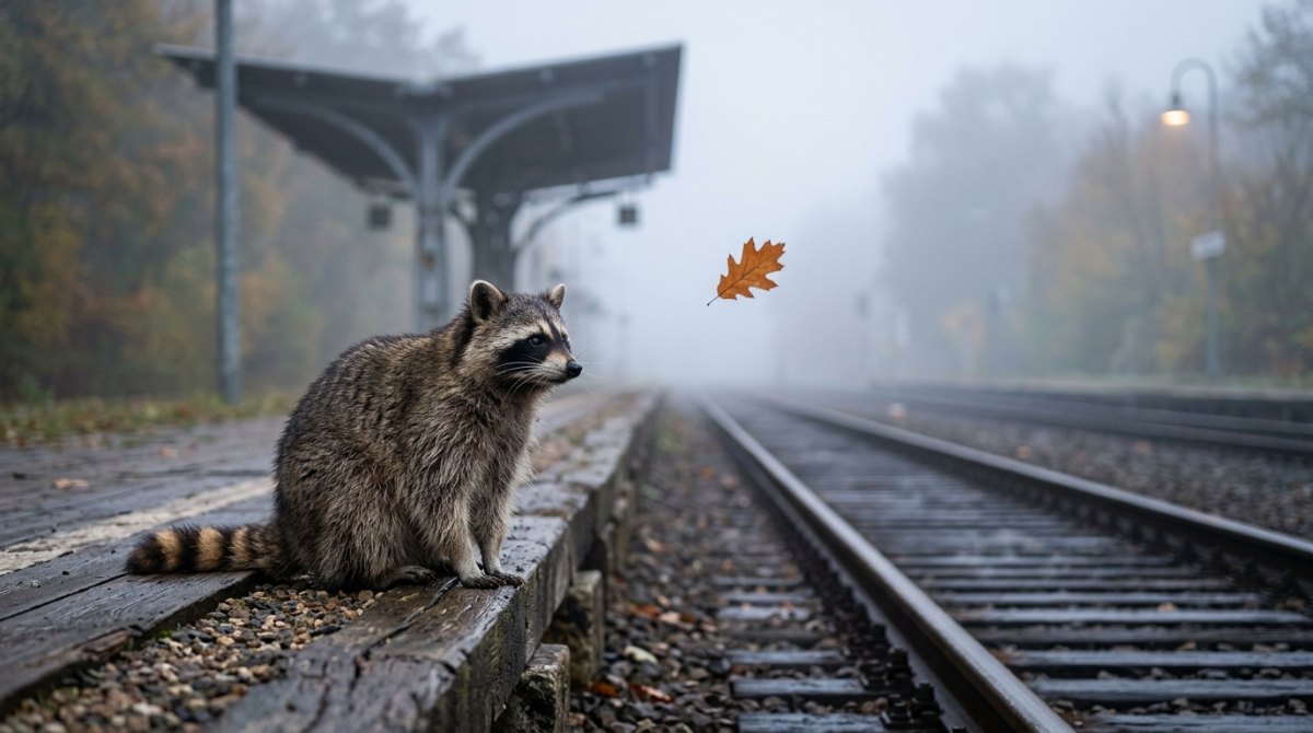 Waschb&auml;r f&auml;hrt weiter und tr&auml;gt die Erinnerung bei sich