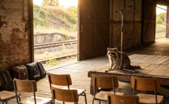 Waschbär auf der kleinen Bühne im Jugendhaus im alten Güterschuppen – U20 Poetry Slam