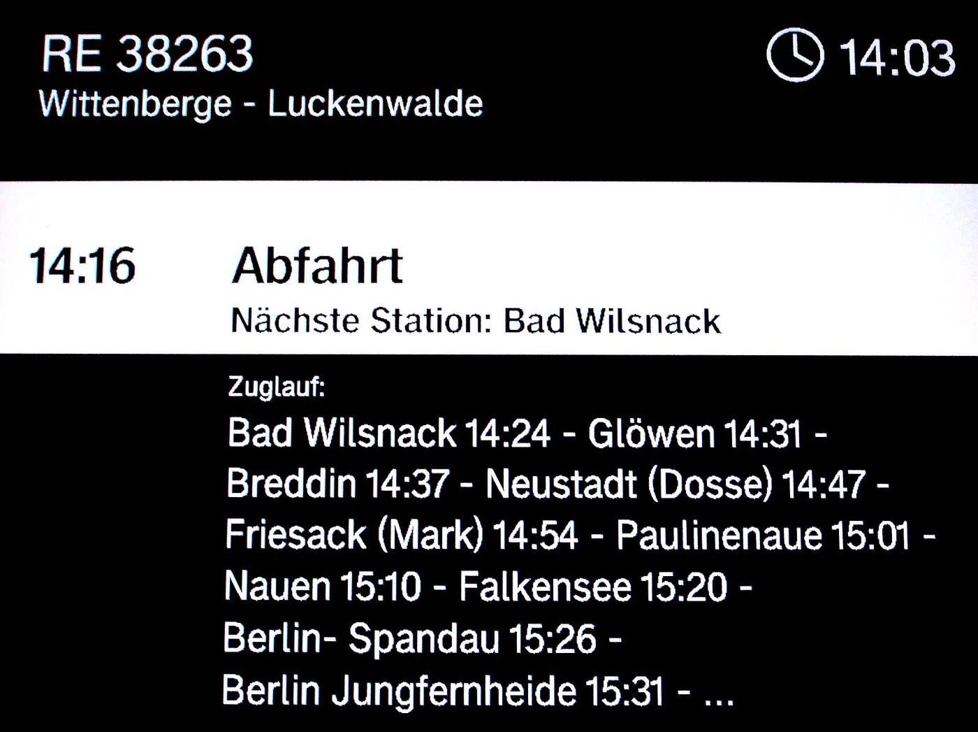RE 38263 Wittenberge to Luckenwalde