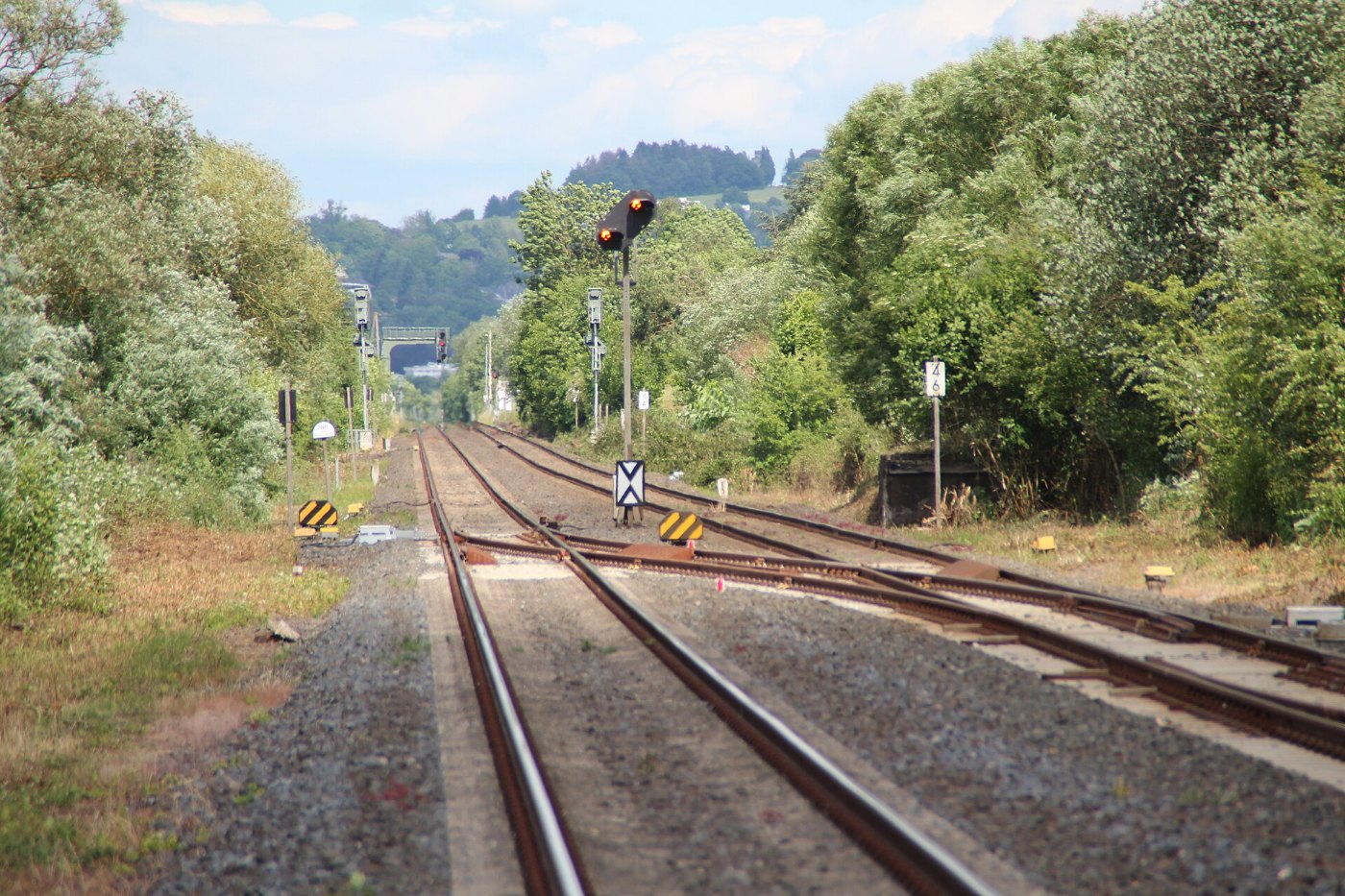 Bahnhof Albshausen 28 Blick Ri Wetzlar vom westlichen Bü