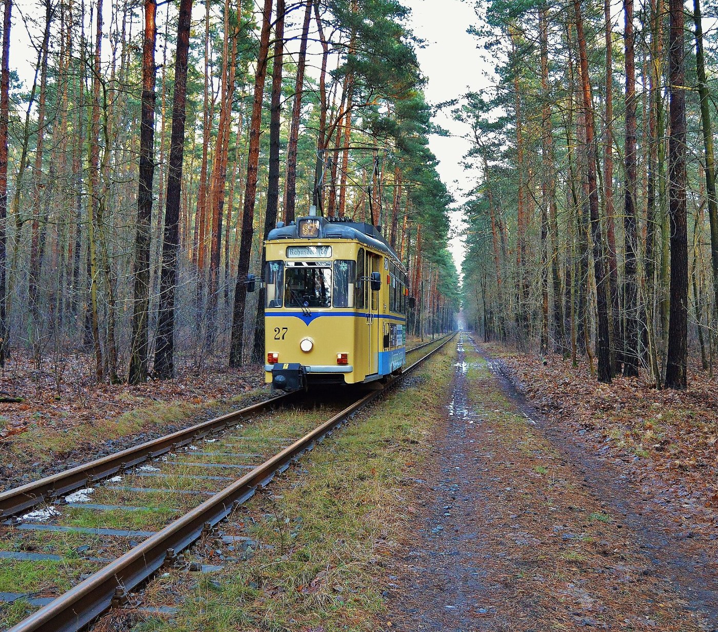 Straßenbahn Woltersdorf, Tram auf Waldstrecke