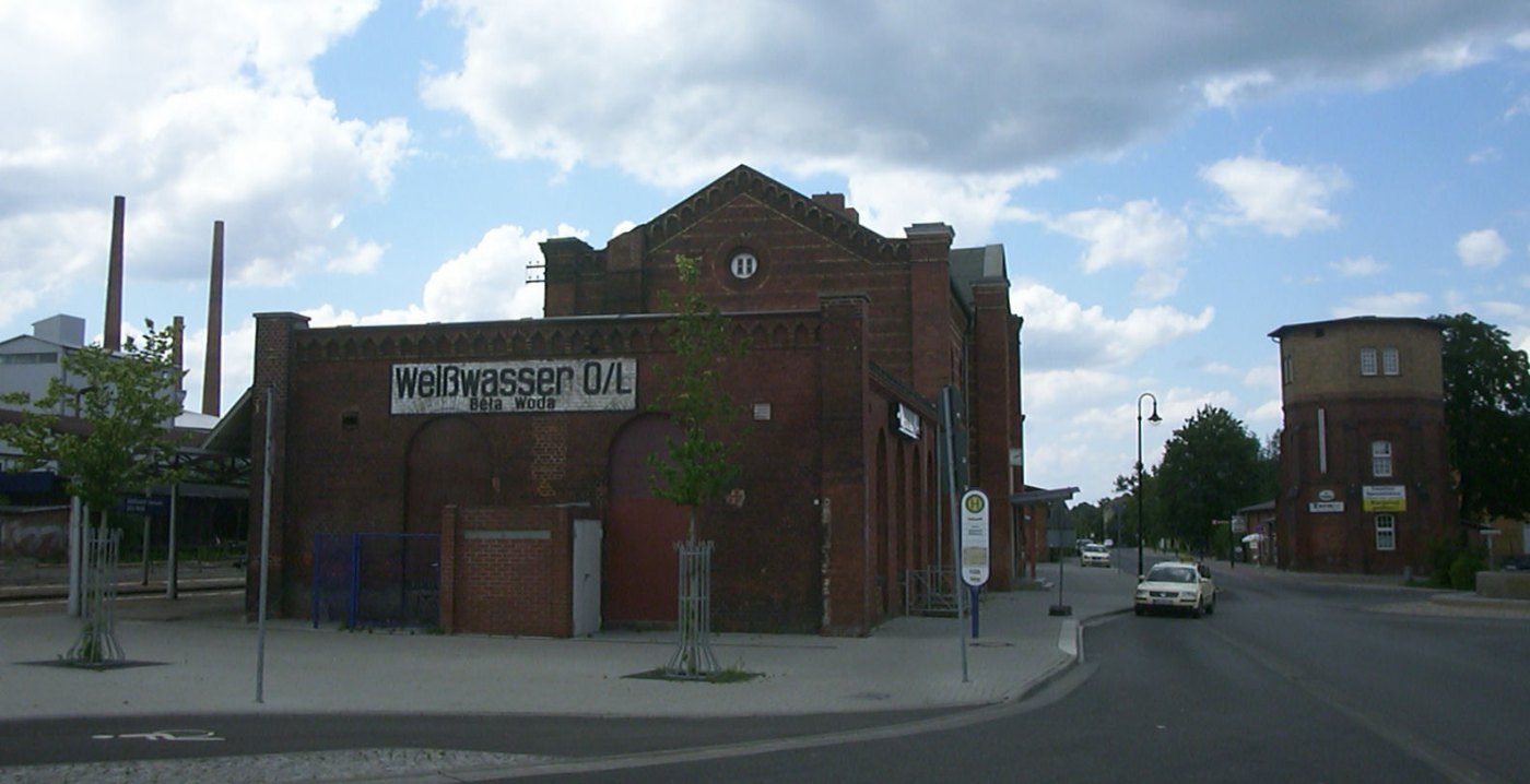 Bahnhof und Wasserturm am Bahnhof Weißwasser