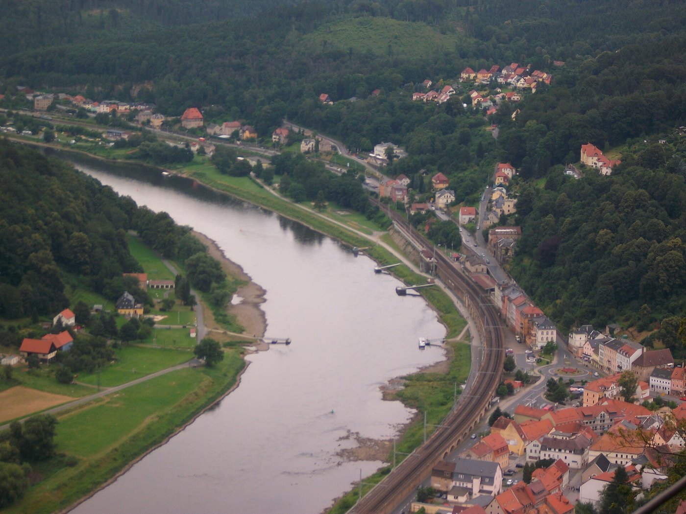 Festung Königstein Blick auf Bahnhof Königstein (Sächs Schw)