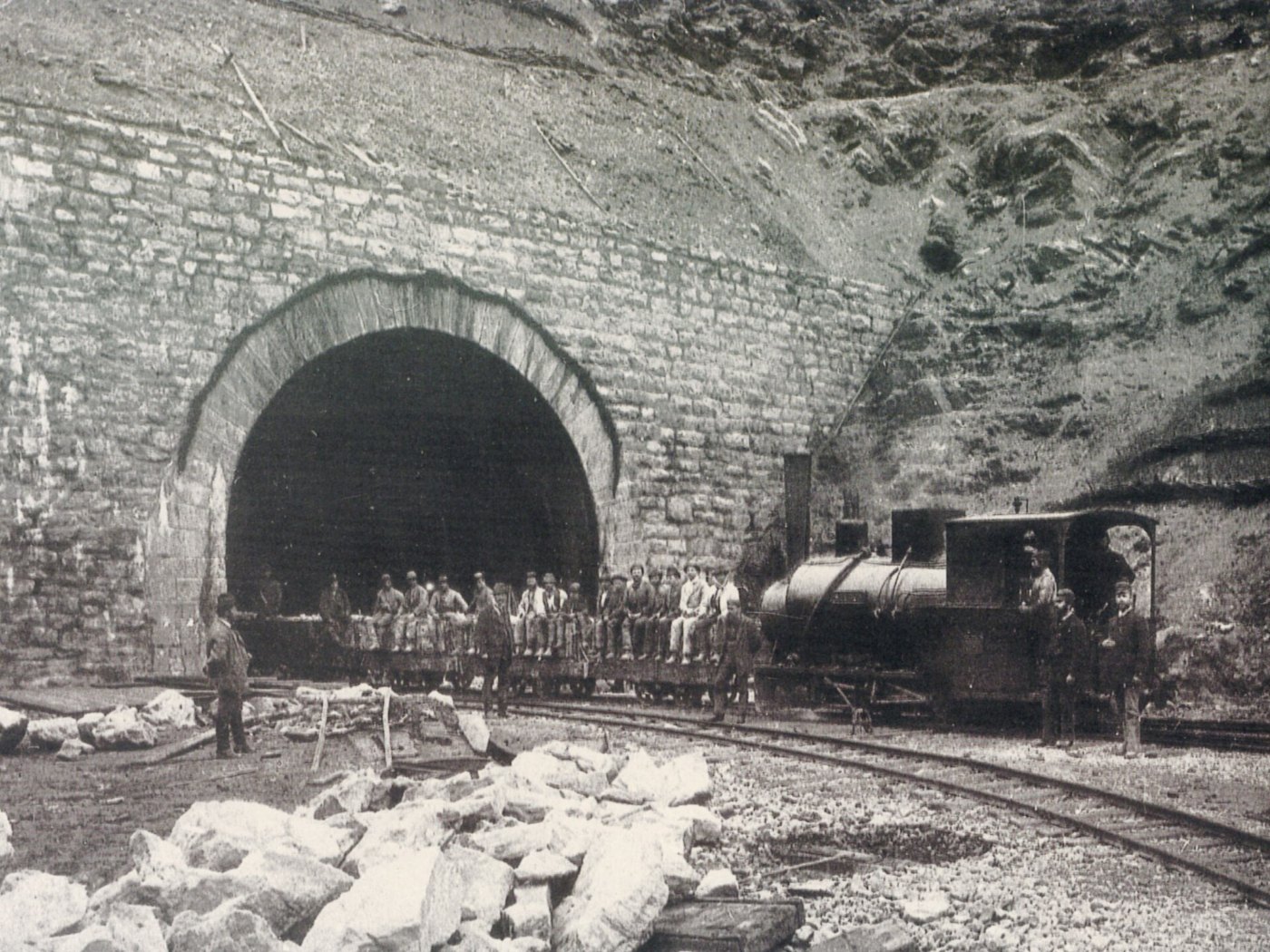 Arlbergbahn tunnel construction