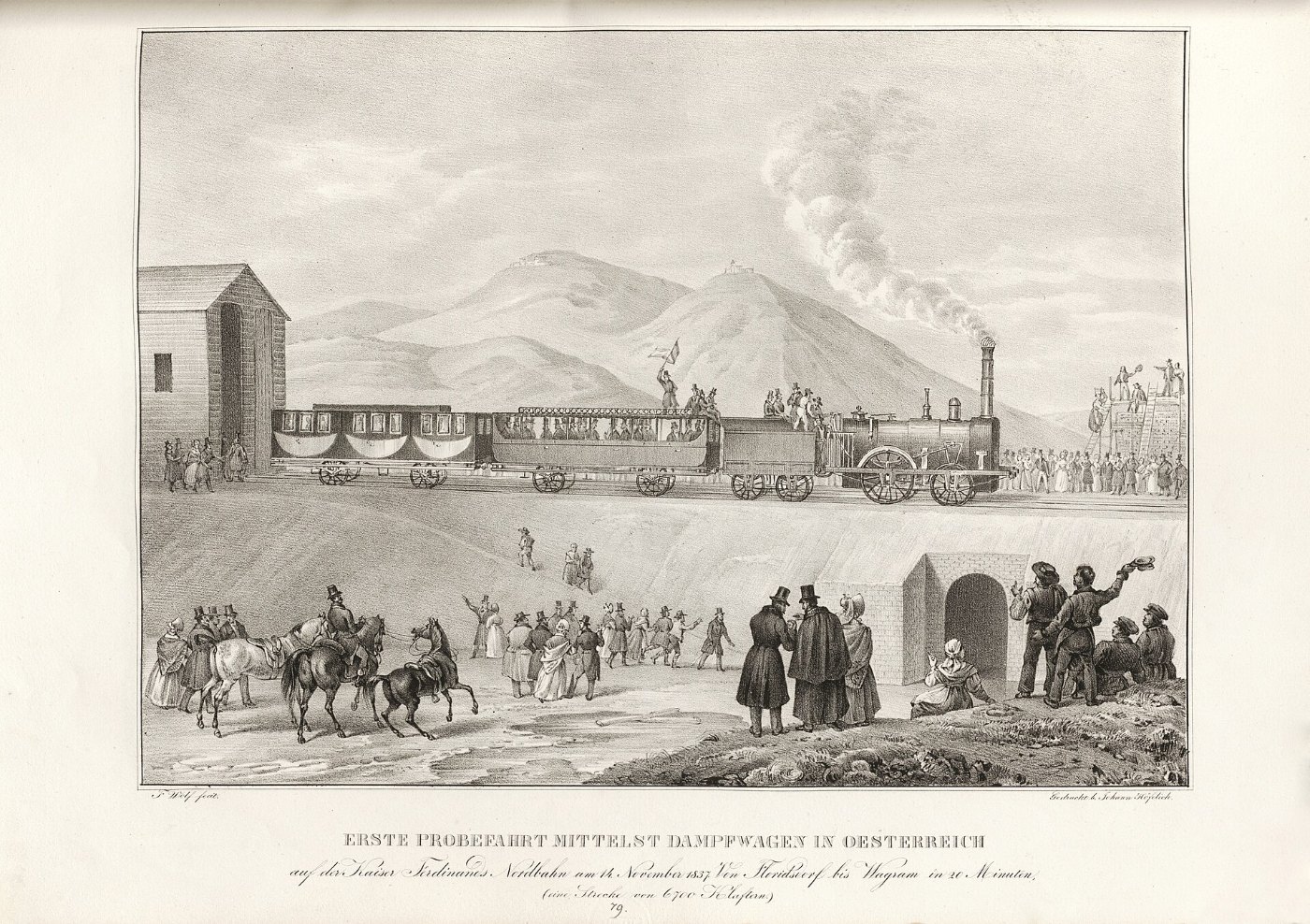 Erste Probefahrt mittelst Dampfwagen in Oesterreich von Franz Wolf