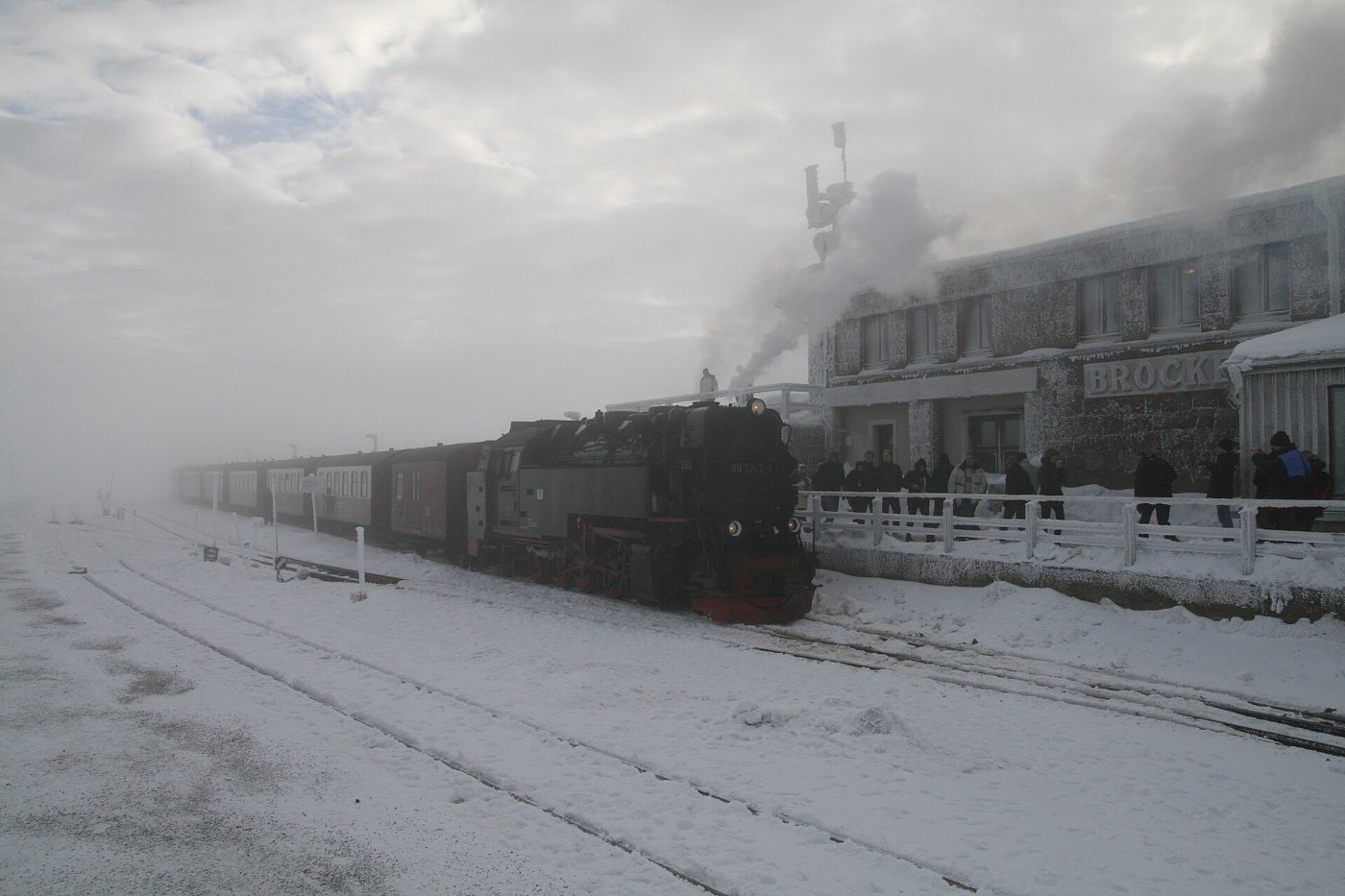 Brocken railway station in the snow