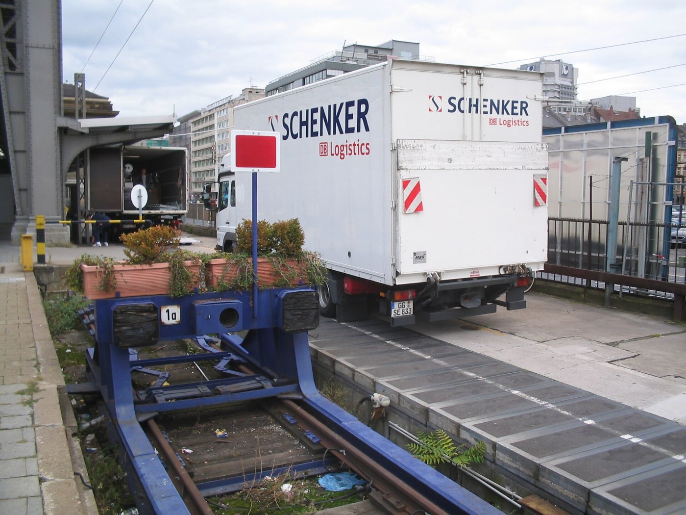 Schenker truck at end of railway track 0531