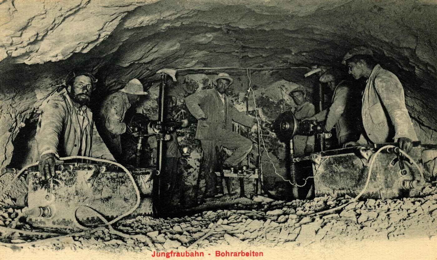 Jungfraubahn Bohrarbeiten um 1900 (01)