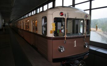 Retro train of Moscow Metro