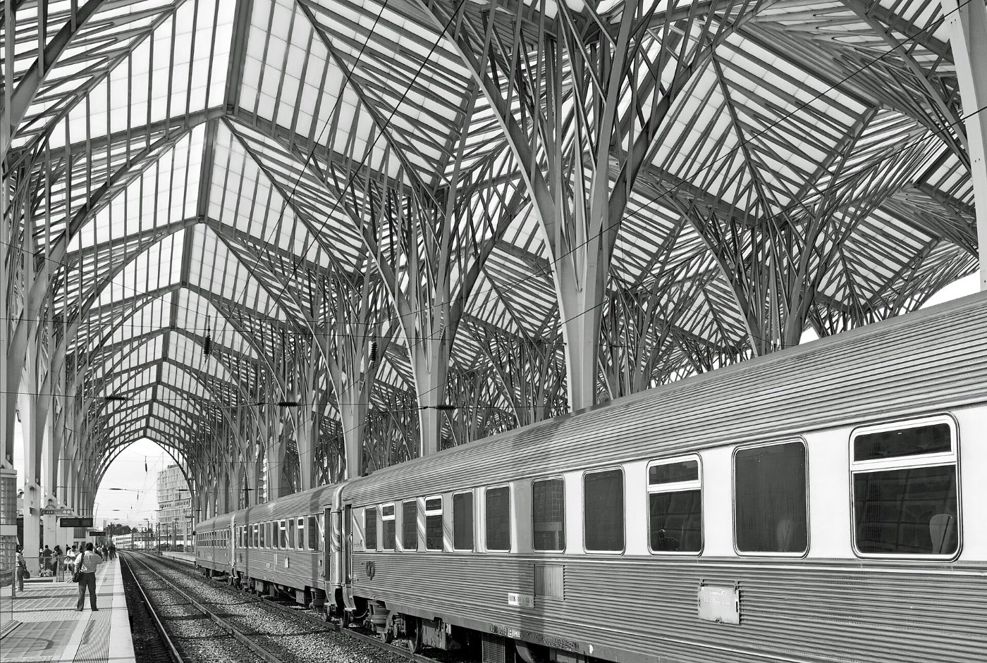 Railway coaches in Gare do Oriente