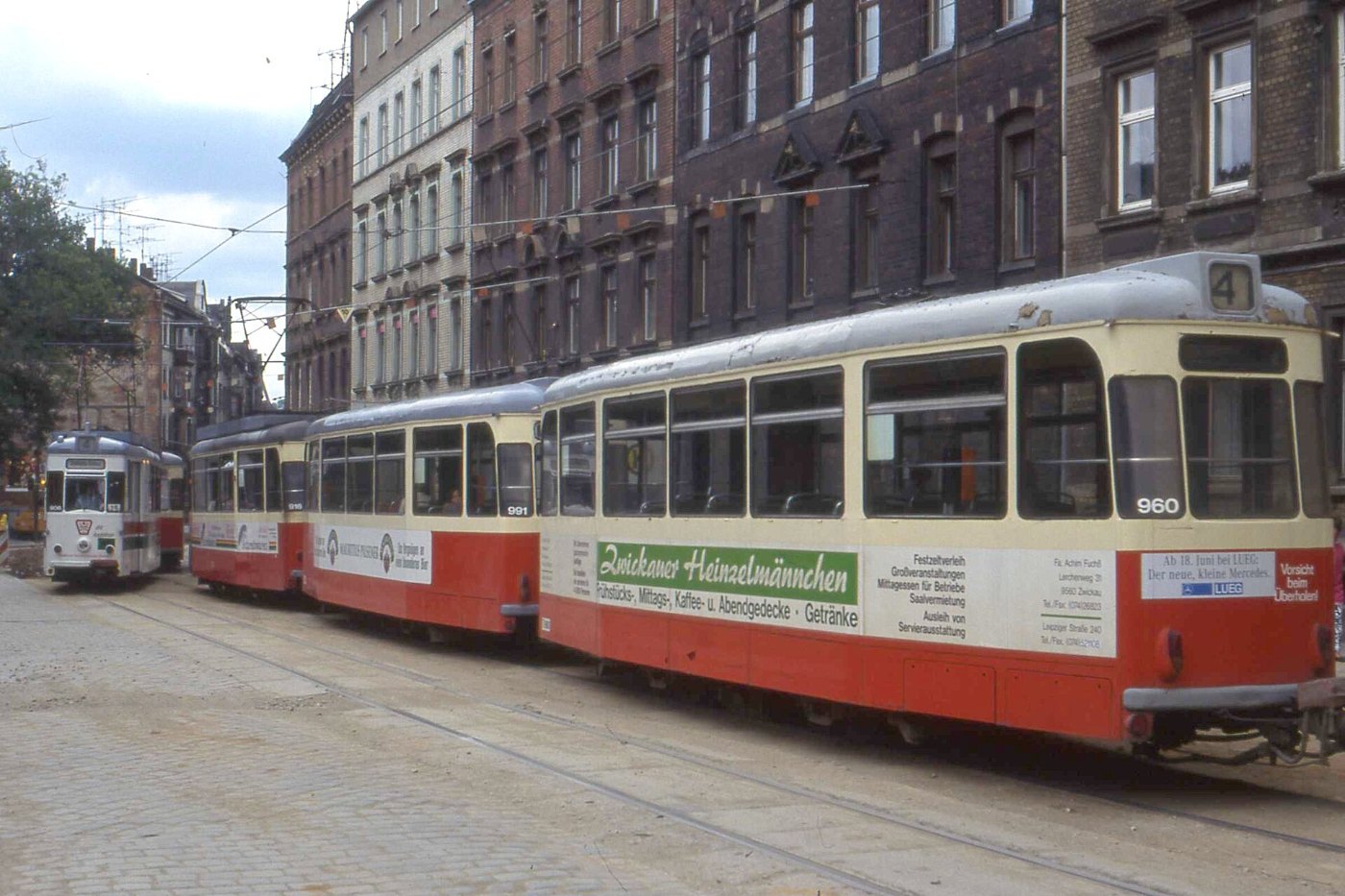 Gotha trams in Werdauer Strasse, Zwickau. June 1993 Flickr sludgegulper